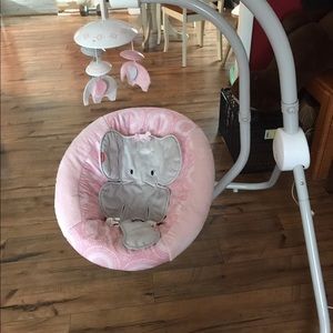A baby swing